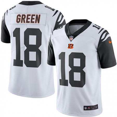 Men  Cincinnati Bengals 18 A J Green Limited White Rush NFL Jersey