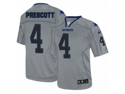 Men  Dallas Cowboys 4 Dak Prescott Elite Lights Out Grey NFL Jersey