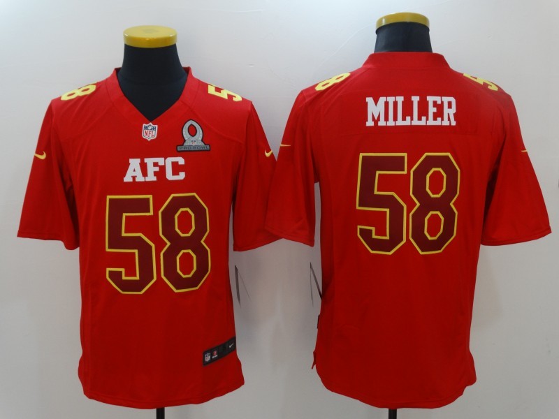 Men  Denver Broncos 58 Von Miller Limited Red 2017 Pro Bowl NFL Jersey