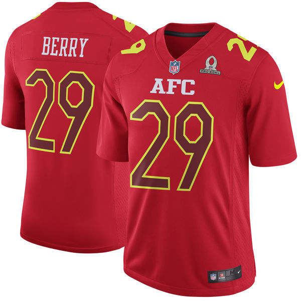 Men  Kansas City Chiefs 29 Eric Berry Limited Red 2017 Pro Bowl NFL Jersey