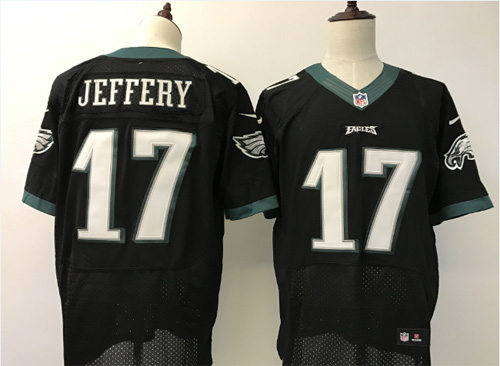 Men Philadelphia Eagles 17 Alshon Jeffery  Black Elite Jersey