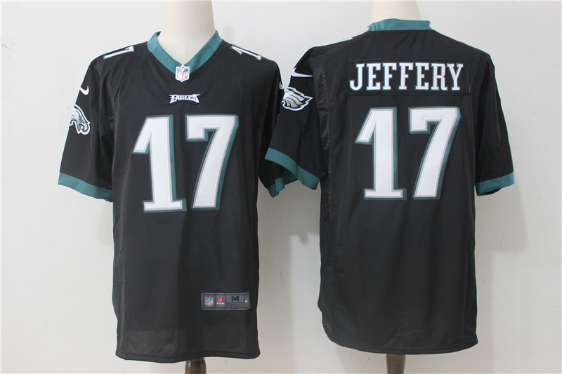 Men Philadelphia Eagles 17 Alshon Jeffery  Black Game Jersey