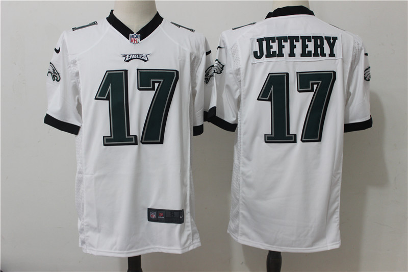 Men Philadelphia Eagles 17 Alshon Jeffery  White Game Jersey