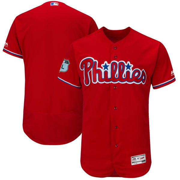 Men Philadelphia Phillies Majestic Scarlet 2017 Spring Training Cool Base Team Jersey