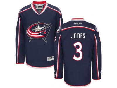 Men Reebok Columbus Blue Jackets 3 Seth Jones Authentic Navy Blue Home NHL Jersey