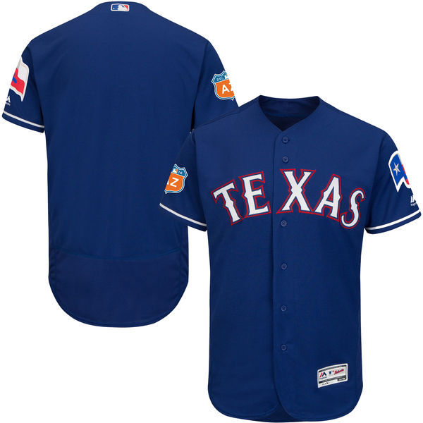 Men Texas Rangers Majestic Royal 2017 Spring Training Flex Base Team Jersey