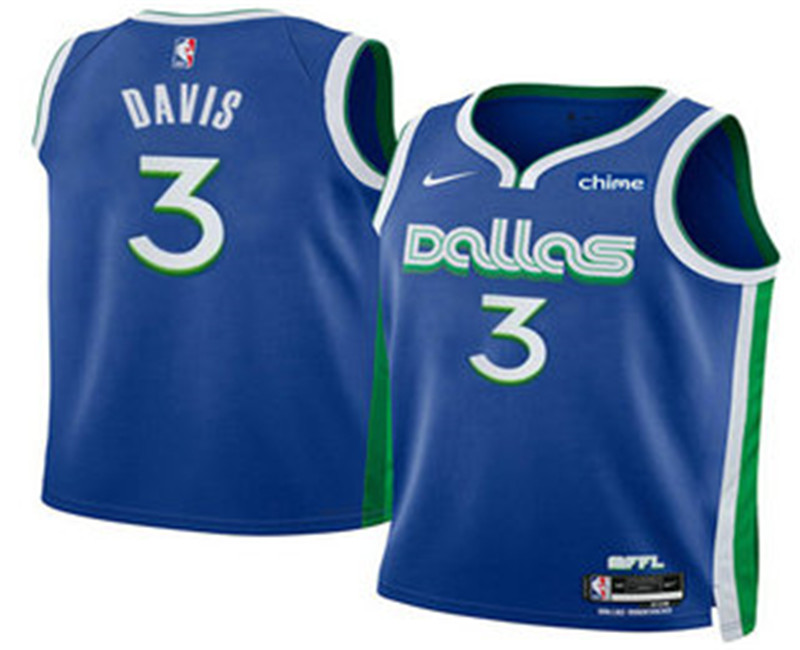 Men s Dallas Mavericks 3 Anthony Davis Blue 2025 City Edition Stitched Jersey