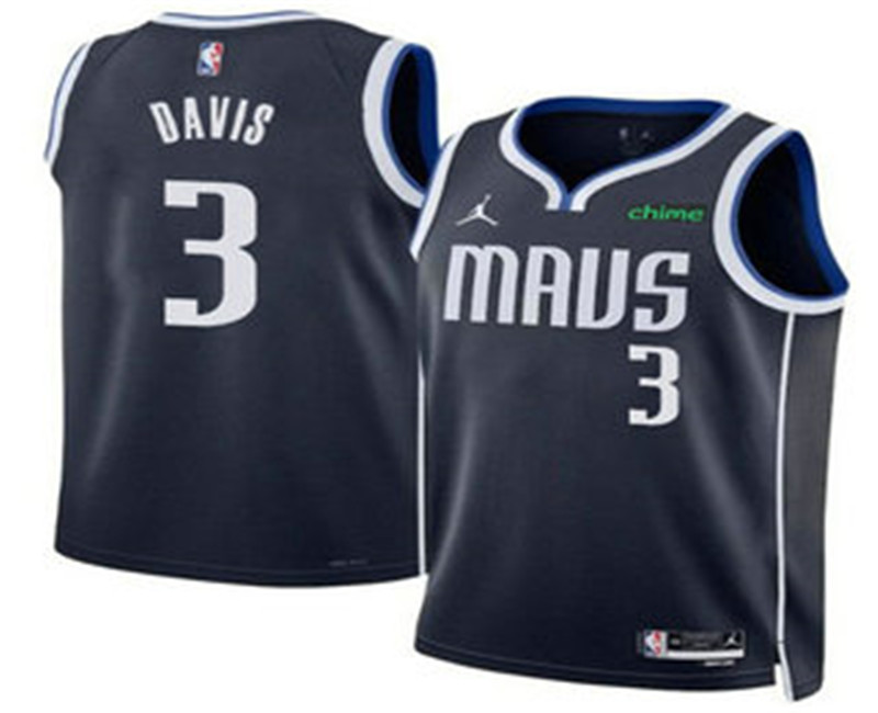 Men s Dallas Mavericks 3 Anthony Davis Navy 2025 Statement Edition Stitched Jersey