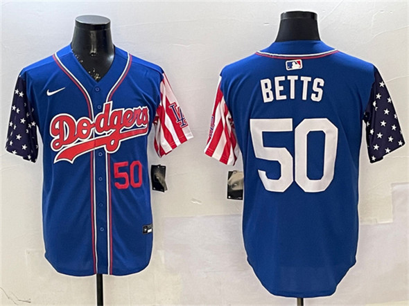 Mens Los Angeles Dodgers 50 Mookie Betts Royal Limited Stitched Baseball Jersey