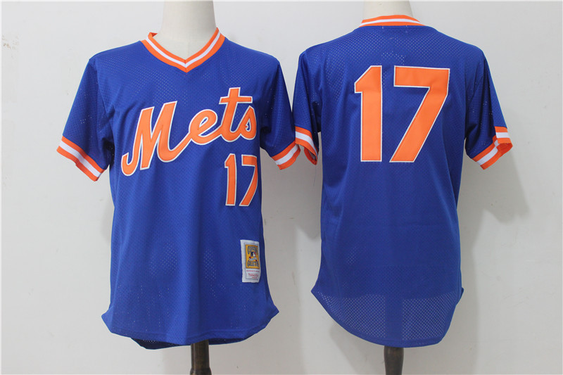 Mets 17 Keith Hernandez Blue Cooperstown Collection Mesh Batting Practice Jersey