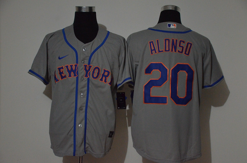 Mets 20 Pete Alonso Gray 2020 Nike Cool Base Jersey