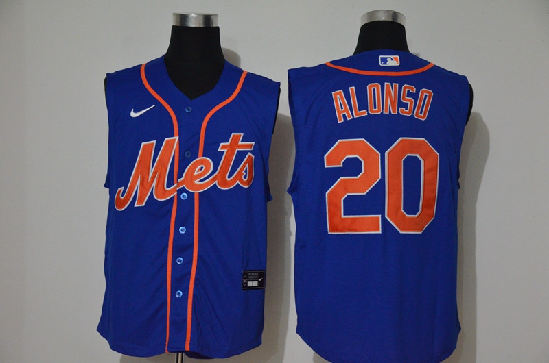 Mets 20 Pete Alonso Royal Nike Cool Base Sleeveless Jersey