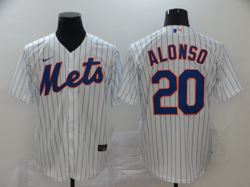 Mets 20 Pete Alonso White 2020 Nike Cool Base Jersey