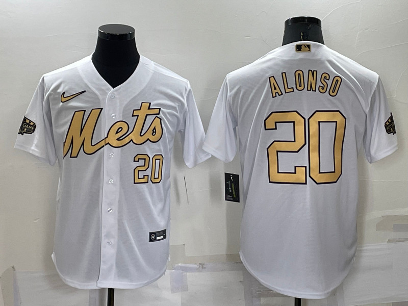 Mets 20 Pete Alonso White Nike 2022 MLB All Star Cool Base Jerseys