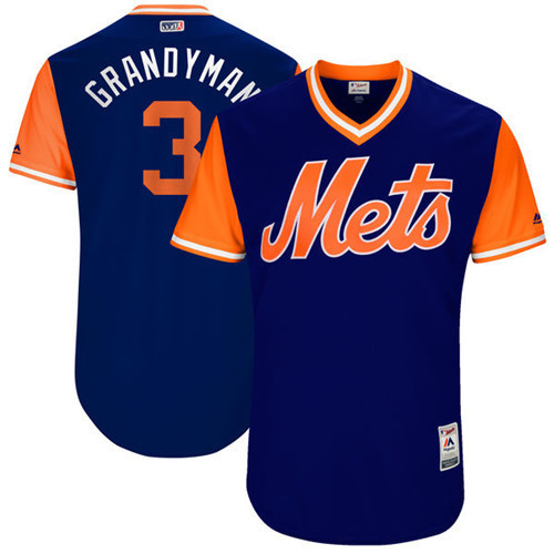 Mets 3 Curtis Granderson Grandyman Majestic Royal 2017 Players Weekend Jersey