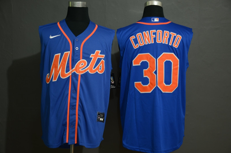 Mets 30 Michael Conforto Royal Nike Cool Base Sleeveless Jersey