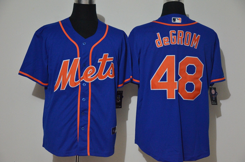 Mets 48 Jacob deGrom Royal 2020 Nike Cool Base Jersey