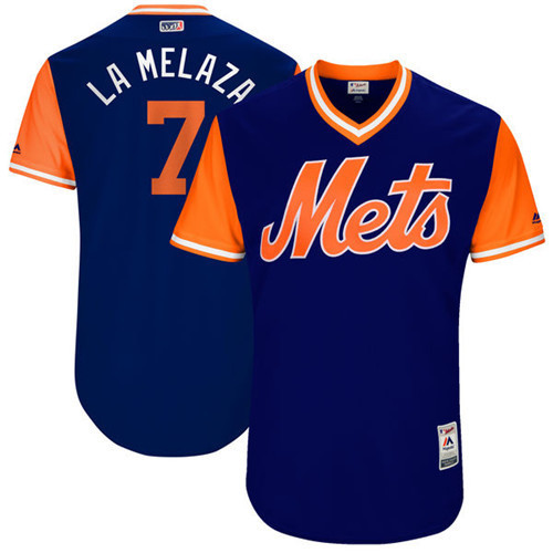 Mets 7 Jose Reyes La Melaza Majestic Royal 2017 Players Weekend Jersey