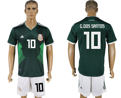 Mexico 10 G. DOS SANTOS Home 2018 FIFA World Cup Soccer Jersey