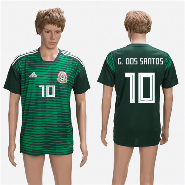 Mexico 10 G. DOS SANTOS Training 2018 FIFA World Cup Thailand Soccer Jersey