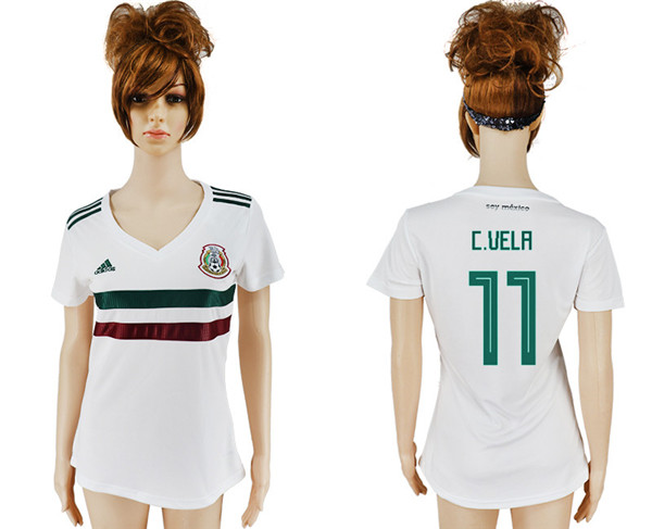 Mexico 11 C,VELA Away Women 2018 FIFA World Cup Soccer Jersey