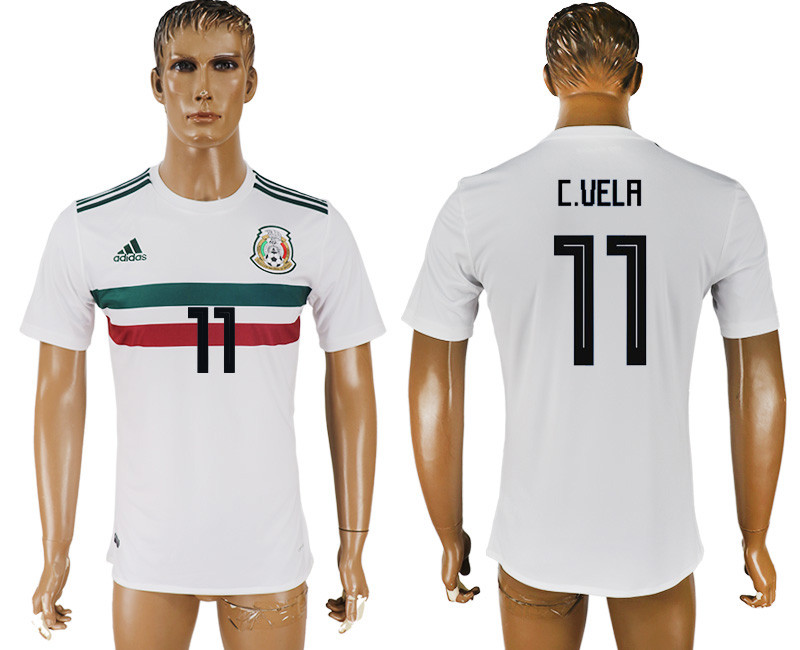 Mexico 11 C. VELA Away 2018 FIFA World Cup Thailand Soccer Jersey