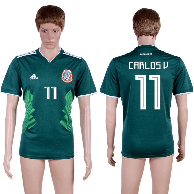 Mexico 11 CARLOS V Home 2018 FIFA World Cup Thailand Soccer Jersey