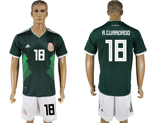 Mexico 18 A. GUARDRDO Home 2018 FIFA World Cup Soccer Jersey