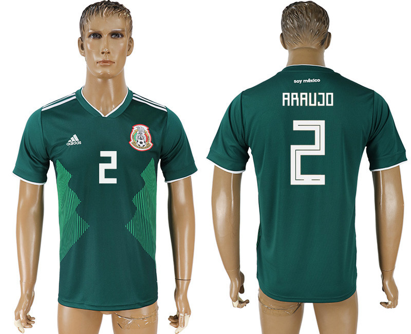 Mexico 2 ARAUJO Home 2018 FIFA World Cup Thailand Soccer Jersey