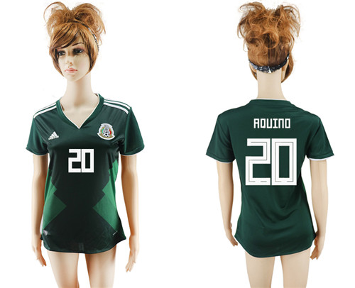 Mexico 20 AQUINO Home 2018 FIFA World Cup Women Soccer Jersey