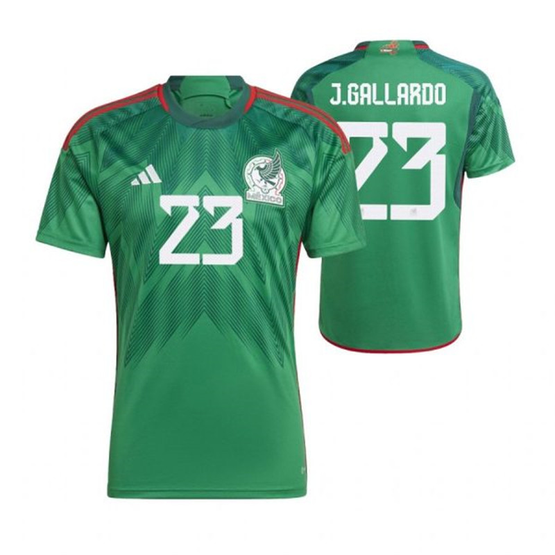 Mexico 23 J.GALLARDO Home 2022 FIFA World Cup Thailand Soccer Jersey