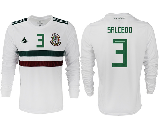 Mexico 3 SALCEDO Away 2018 FIFA World Cup Long Sleeve Thailand Soccer Jersey