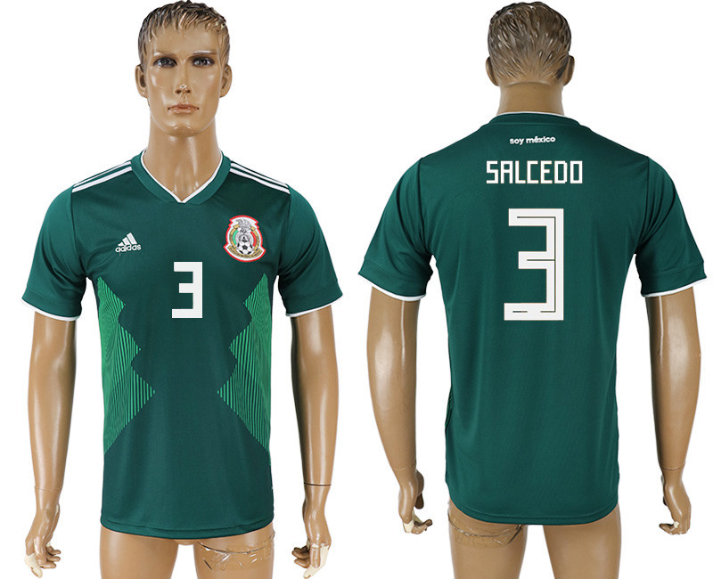 Mexico 3 SALCEDO Home 2018 FIFA World Cup Thailand Soccer Jersey