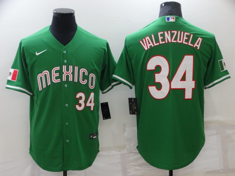 Mexico 34 Fernando Valenzuela Green Nike 2023 World Baseball Classic Jersey