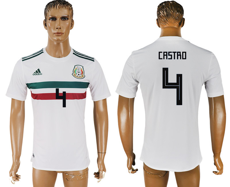 Mexico 4 CASTRO Away 2018 FIFA World Cup Thailand Soccer Jersey