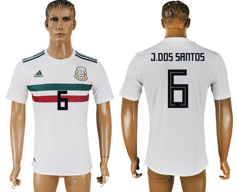 Mexico 6 J. DOS SANTOS Away 2018 FIFA World Cup Thailand Soccer Jersey