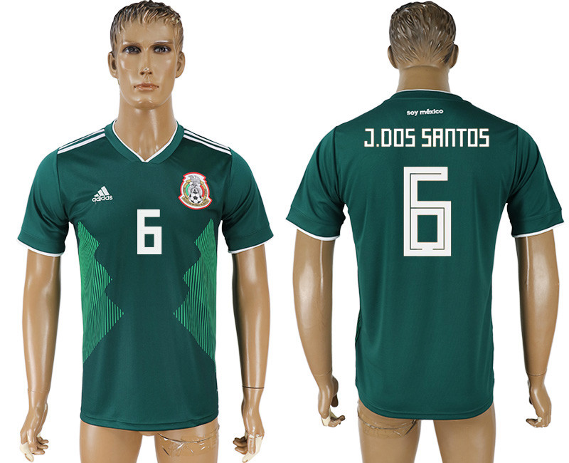 Mexico 6 J. DOS SANTOS Home 2018 FIFA World Cup Thailand Soccer Jersey