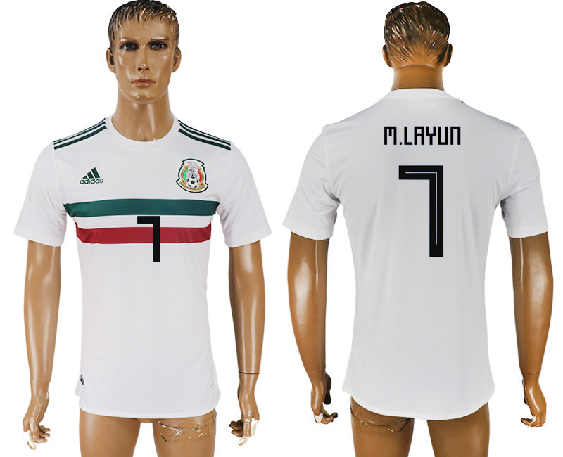 Mexico 7 M. LAYUN Away 2018 FIFA World Cup Thailand Soccer Jersey