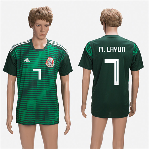 Mexico 7 M. LAYUN Training 2018 FIFA World Cup Thailand Soccer Jersey