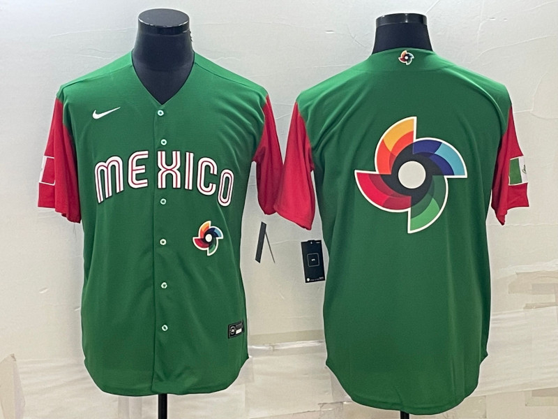 Mexico Blank Green Nike 2023 World Baseball Classic Jerseys