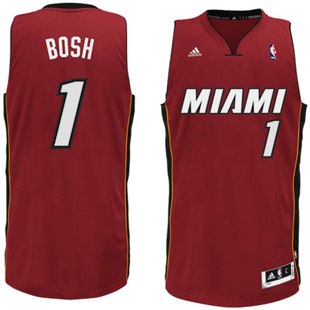 Miami Heat #1 Chris Bosh Revolution 30 Swingman Red Jersey