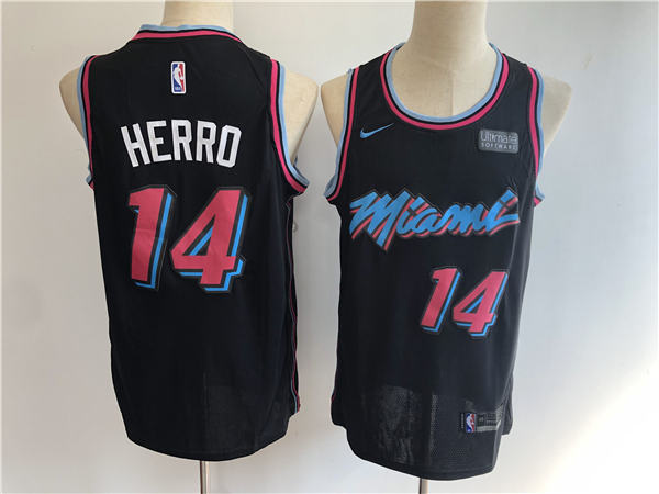 Miami Heat 14 Tyler Herro Black City Edition Nike Swingman Jersey