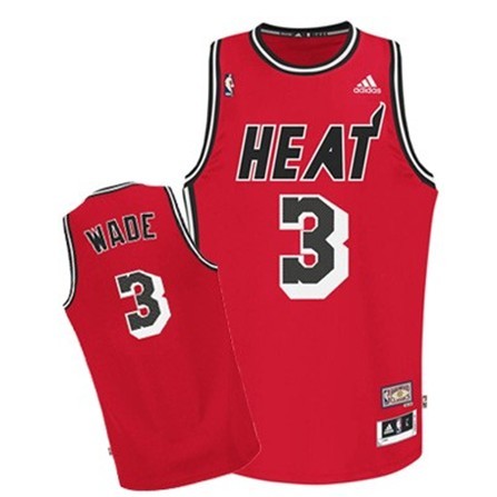 Miami Heat 3 Dwyane Wade Hardwood Classic Swingman Red Jersey