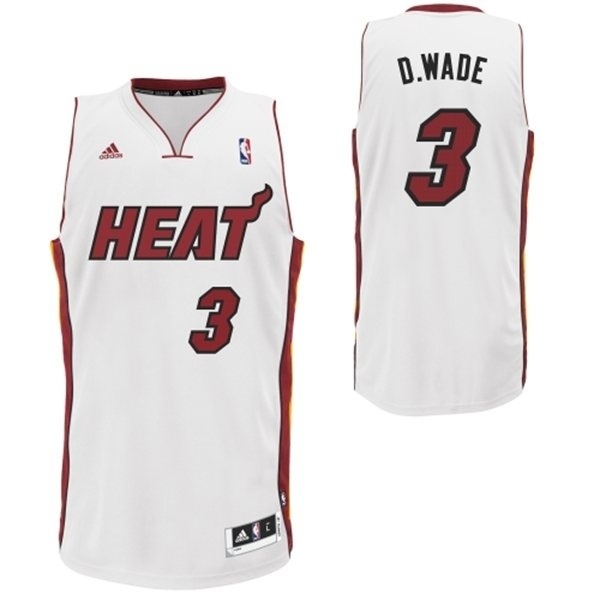 Miami Heat 3 Dwyane Wade Nickname D.Wade Swingman White Jersey