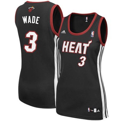 Miami Heat 3 Dwyane Wade Women Black Jersey