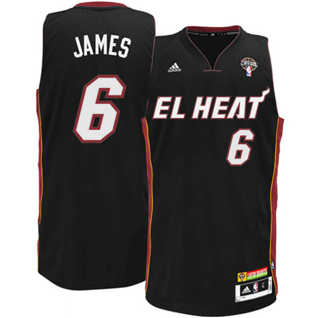 LeBron James Miami Heat Latin Nights Revolution 30 Swingman Jersey Black