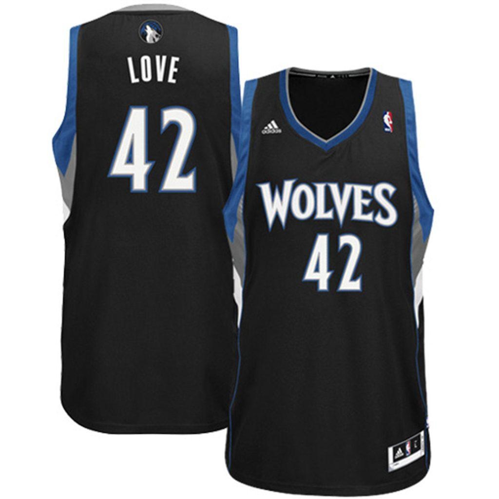 Kevin Love Minnesota Timberwolves #42 Revolution 30 Swingman Black Jersey