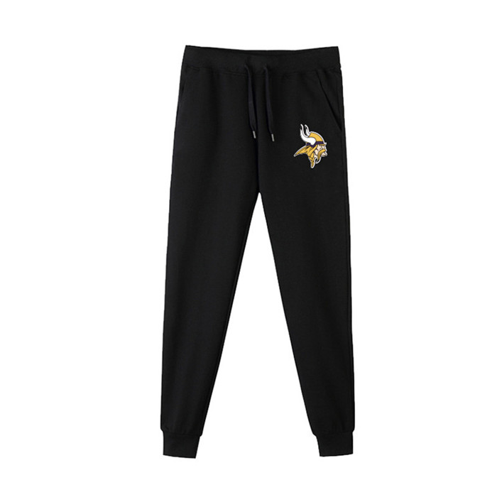 Minnesota Vikings Black Men's Winter Thicken NFL Sports Pant