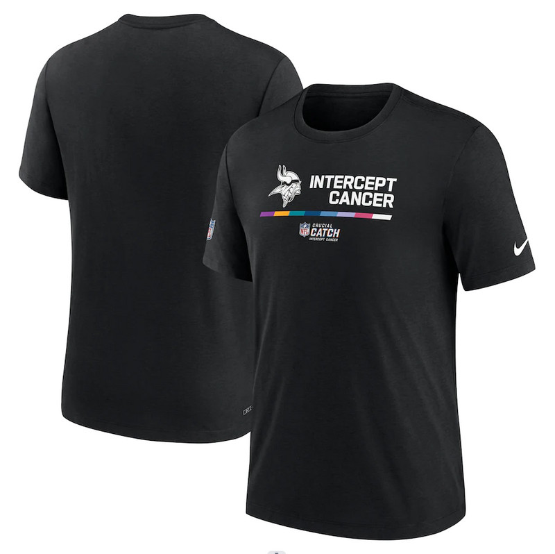 Minnesota Vikings Nike 2022 NFL Crucial Catch Performance T Shirt Black