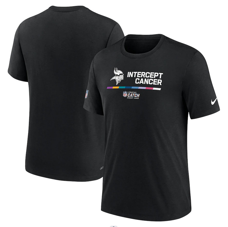 Minnesota Vikings Nike 2022 NFL Crucial Catch Performance T Shirt Black